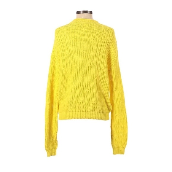 🌺 Abound Nordstrom Ribbed Knit Yellow Crew Neck Dolman Sweater Size S NWT - Picture 2 of 9